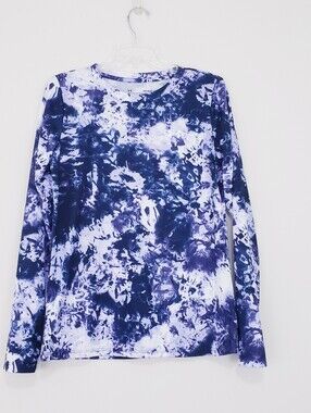 Under Armour Velocity Long Sleeve Shirt Purple Blue White Tie Dye Print Medium
